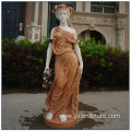 Multi Color Life Size Marble Girl Statue